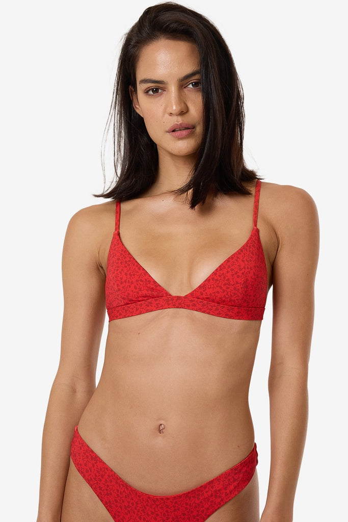 Thrills Zinnia Fixed Triangle Bikini Top Flame Red