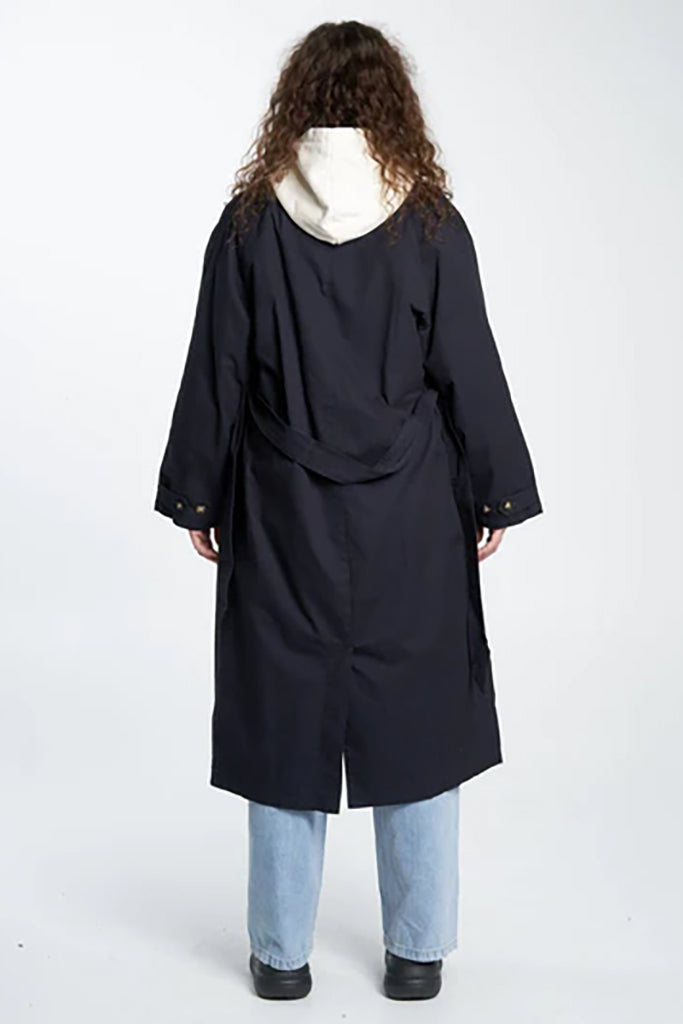 Thrills Adrianna Trench Coat Midnight Blue