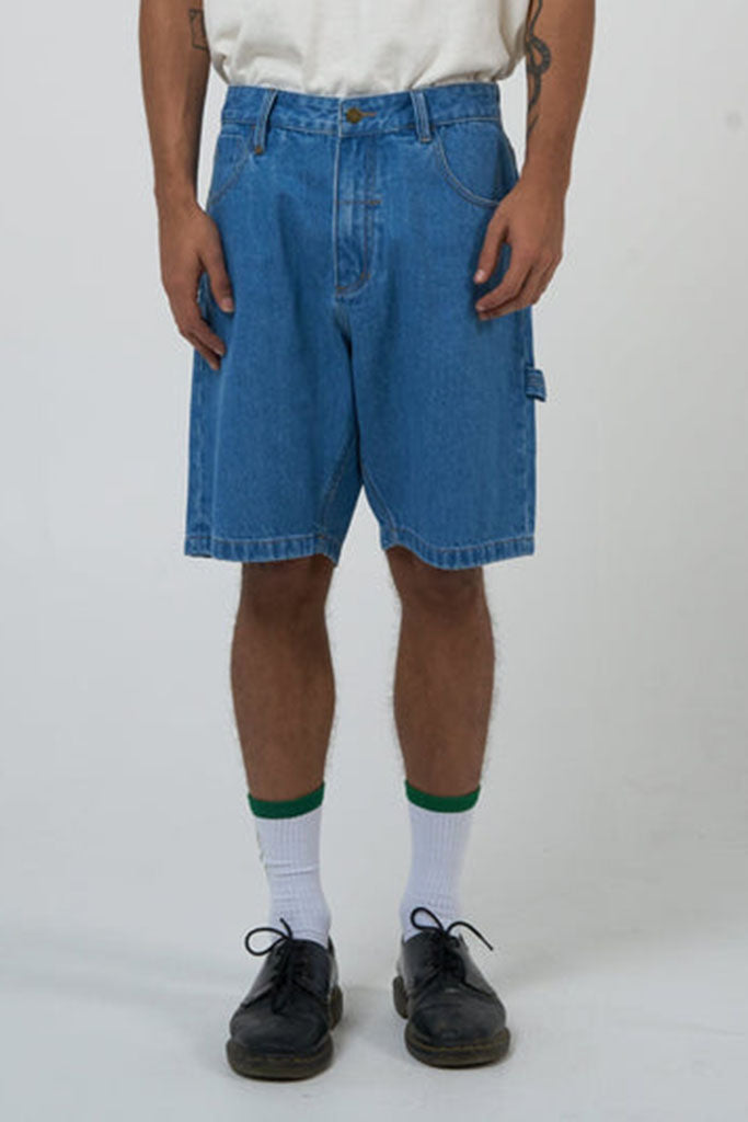 Thrills Big Slacker Denim Short Peel Blue