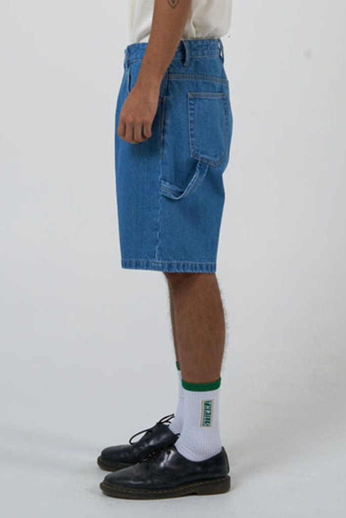 Thrills Big Slacker Denim Short Peel Blue