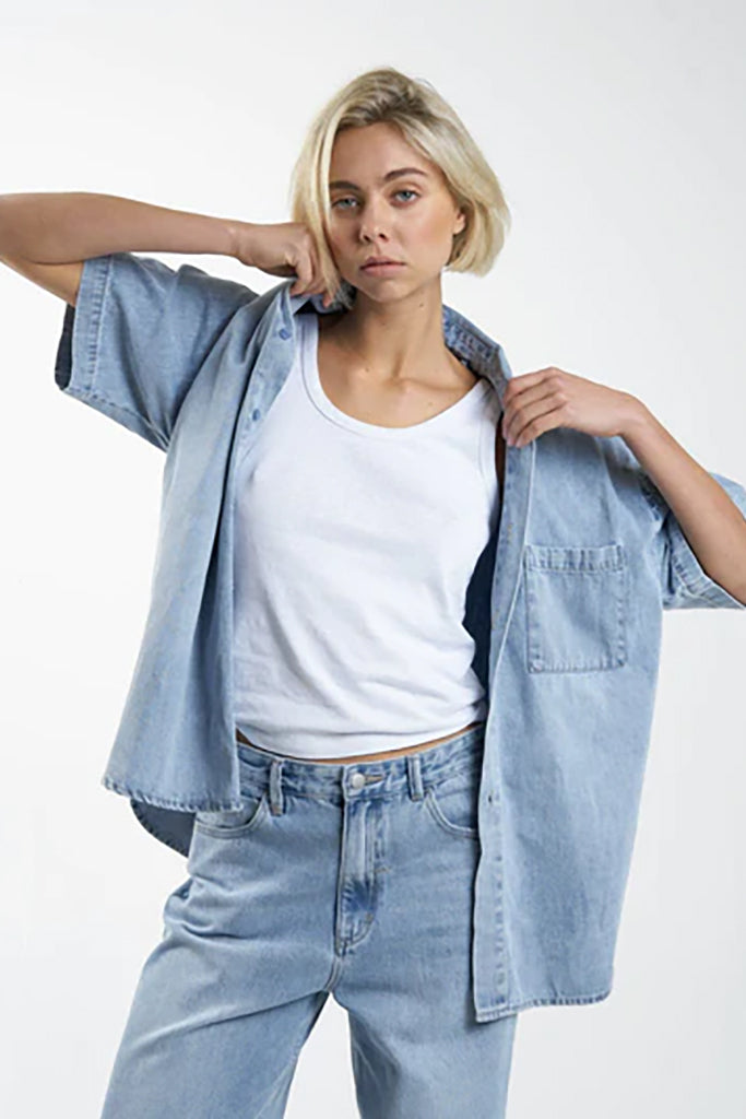 Thrills Eliza Denim Shirt Endless Blue