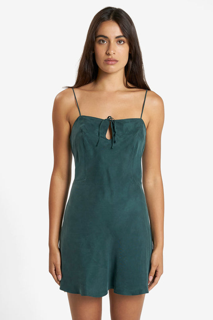 Thrills Fairmont Mini Slip Dress Jasper Green