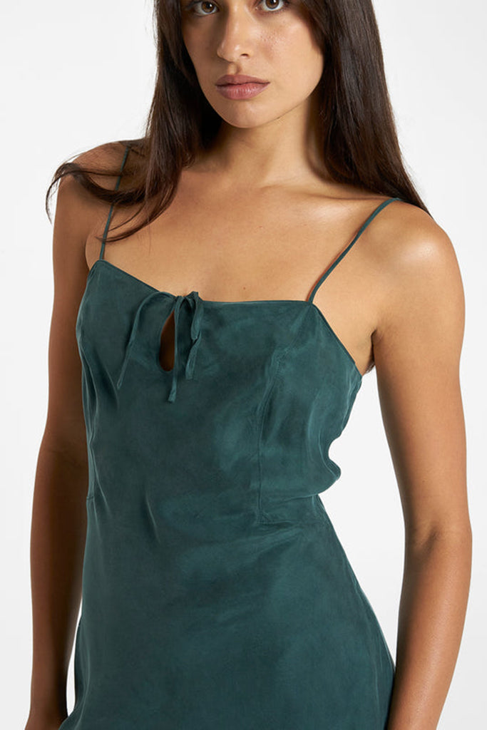 Thrills Fairmont Mini Slip Dress Jasper Green