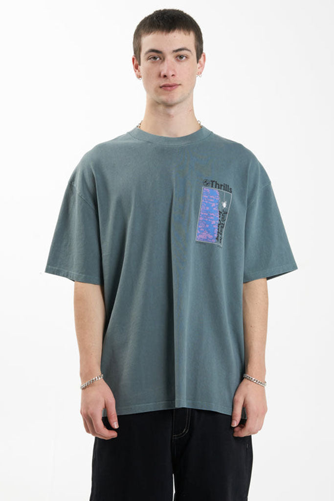 Thrills In Order Box Fit Oversize Tee Stormy Sea