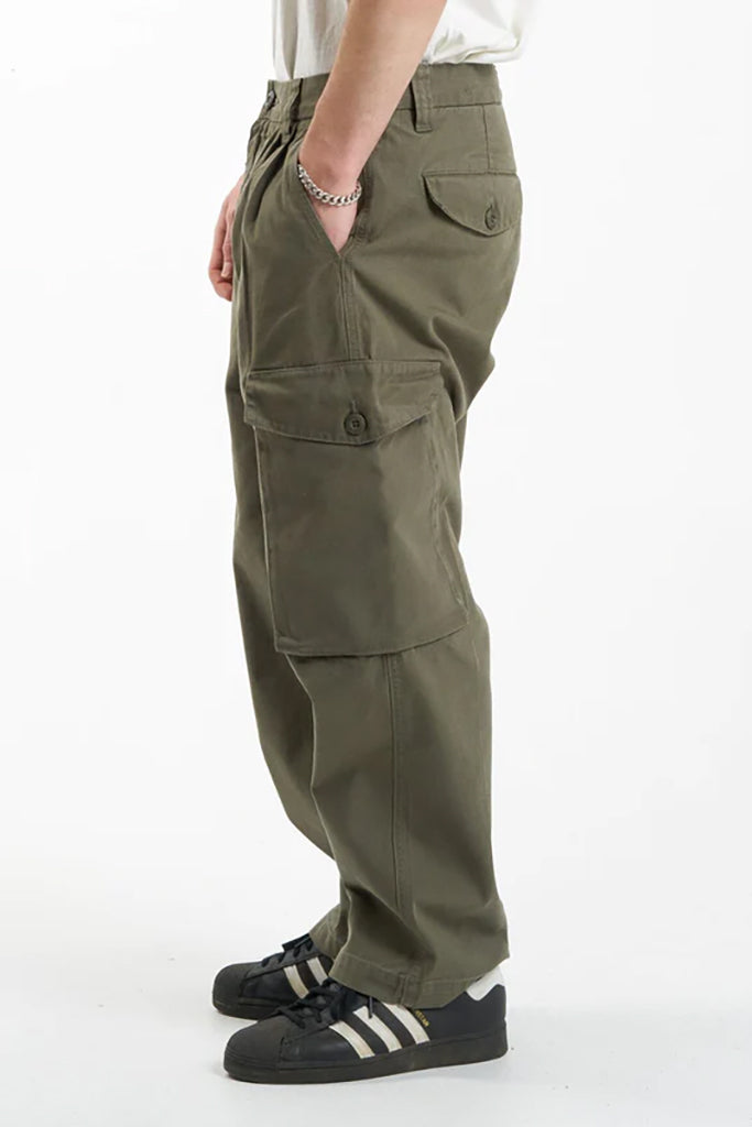 Thrills Issued Big Slacker Cargo Pant Mild Army