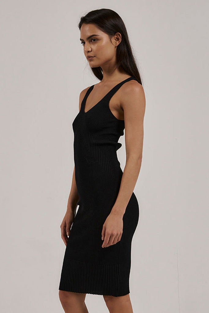 Thrills Silvia Knit Dress Black