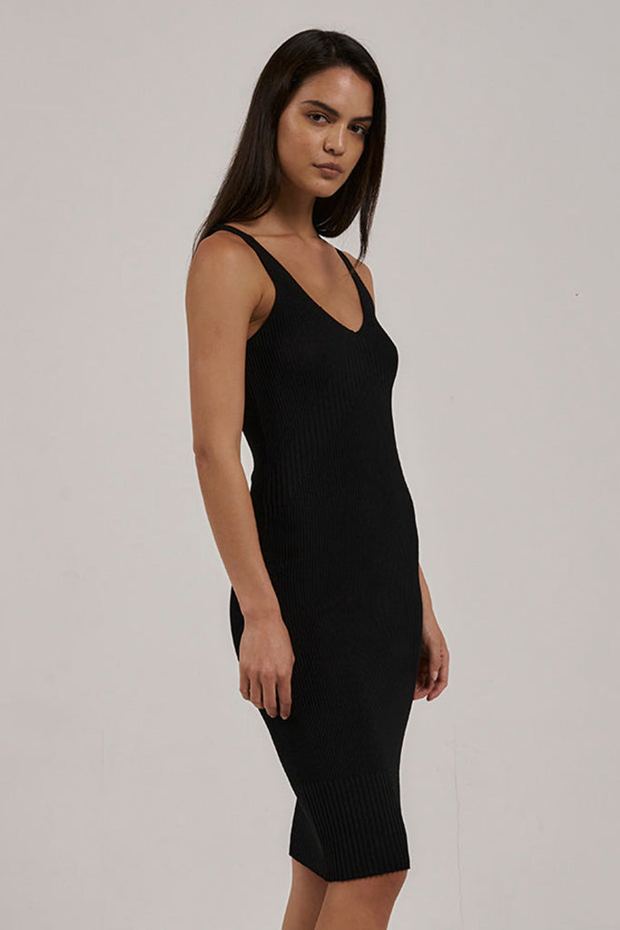 Thrills Silvia Knit Dress Black