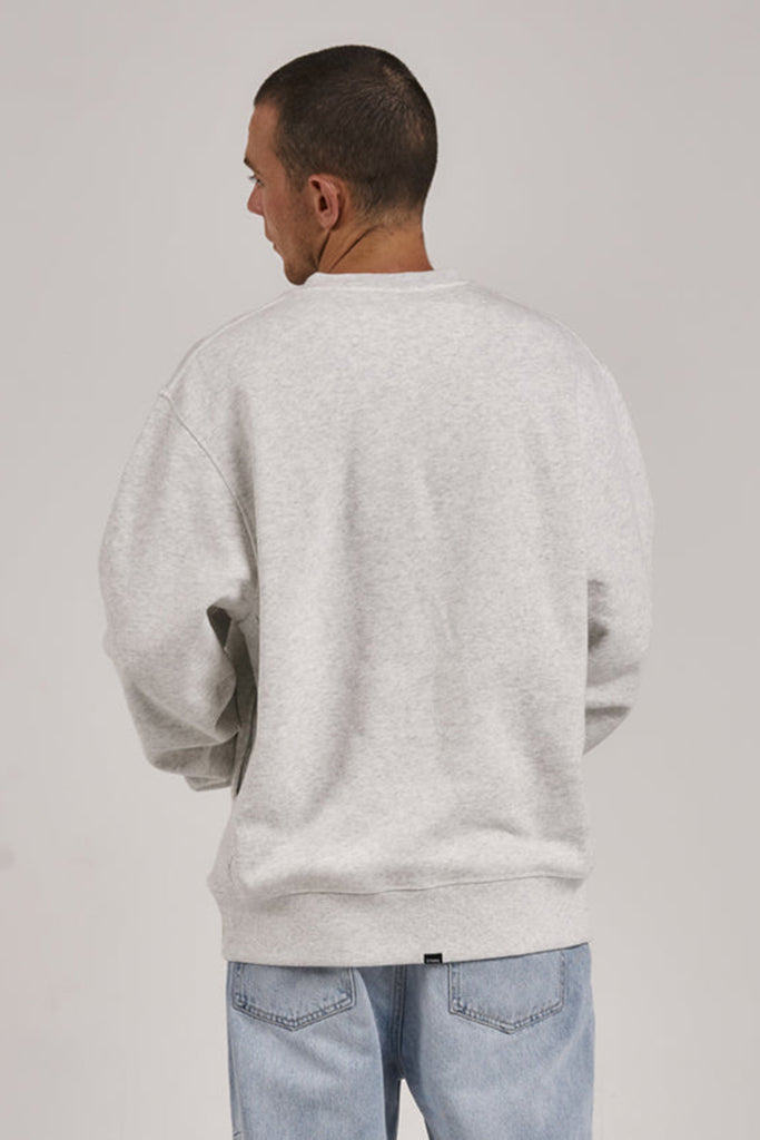 Thrills Sneak Attack Oversize Crew Fleece White Marle