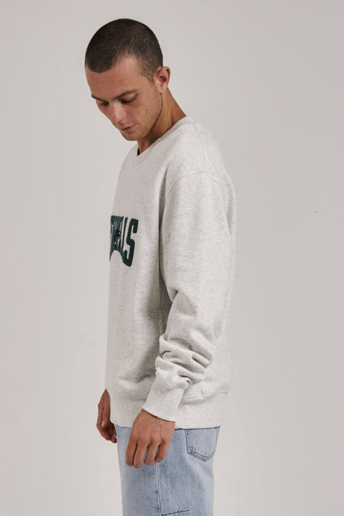 Thrills Sneak Attack Oversize Crew Fleece White Marle