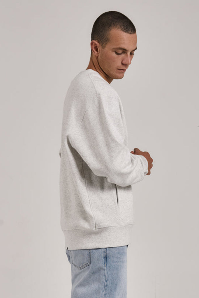 Thrills Sneak Attack Oversize Crew Fleece White Marle