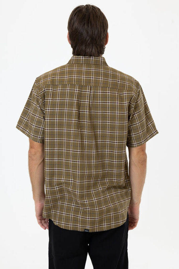 Thrills Steadfast Check Short Sleeve Shirt Mustard Gold