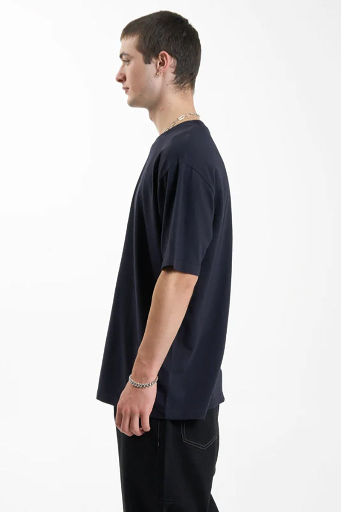 Thrills Thou Shall Not Oversize Fit Tee Midnight Blue