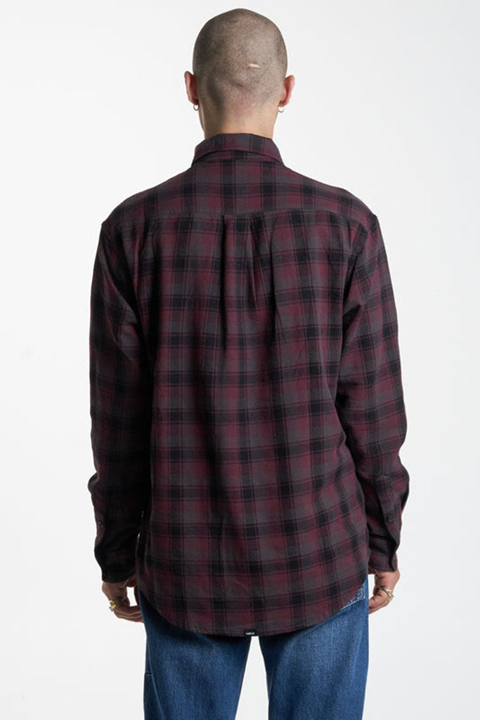 Thrills Thrills Union Check Long Sleeve Shirt Wine