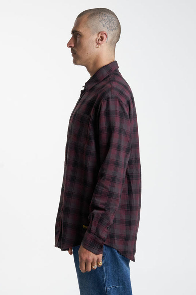 Thrills Thrills Union Check Long Sleeve Shirt Wine