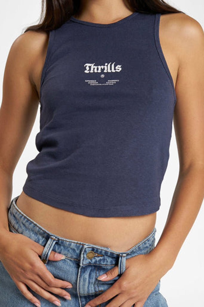 Thrills Wishes Come True Hemp Curve Tank Station Navy