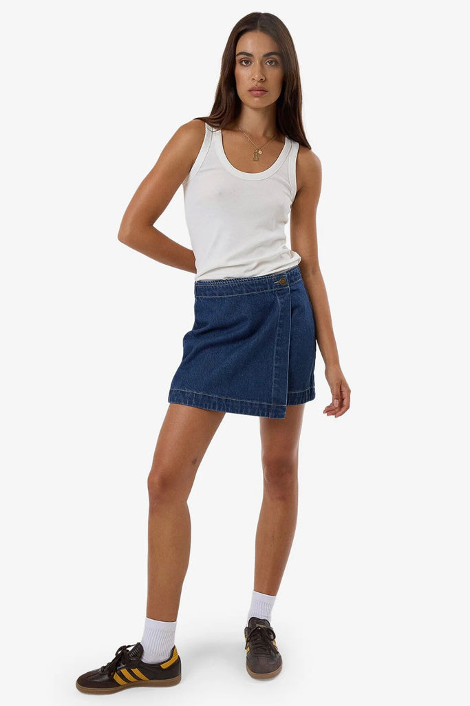 Thrills Marley Wrap Skirt Union Blue