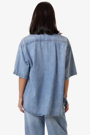 Thrills Darian Denim Shirt Tempest Blue