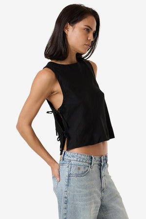 Thrills Ember Tie Top Black