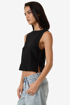 Thrills Ember Tie Top Black