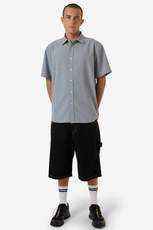 Thrills Morphing Check Short Sleeve Shirt Crystal Blue