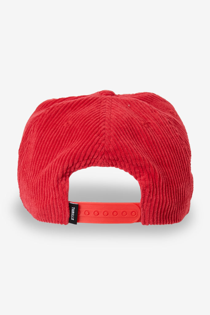 Thrills Never Stop 5 Panel Cap Racing Red