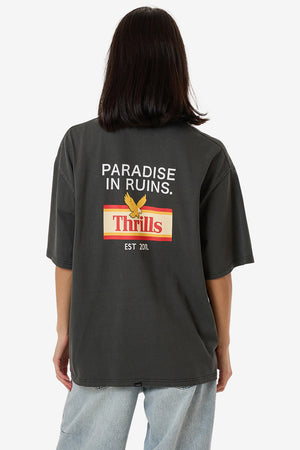 Thrills Never Stop Oversized Tee Merch Black