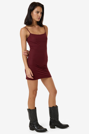 Thrills Petra Mesh Mini Dress Dark Cherry