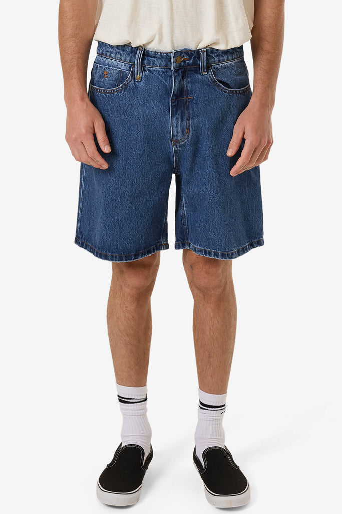 Thrills Slacker Denim Short Double Rinsed Blues