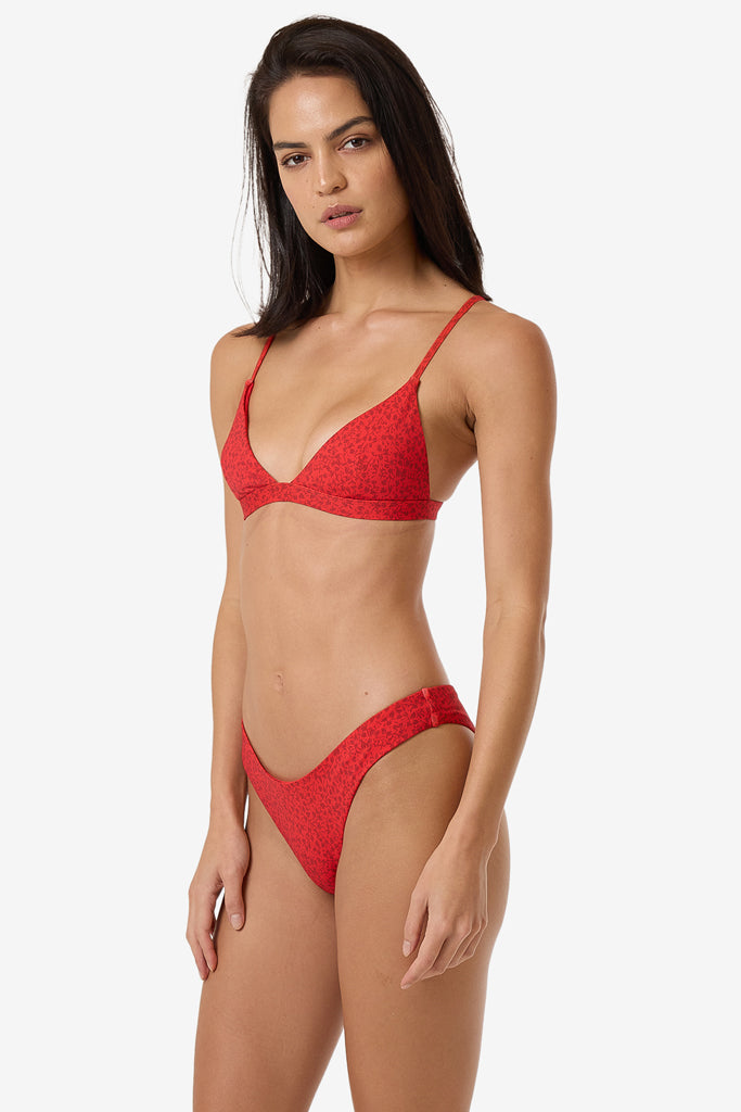 Thrills Zinnia Fixed Triangle Bikini Top Flame Red