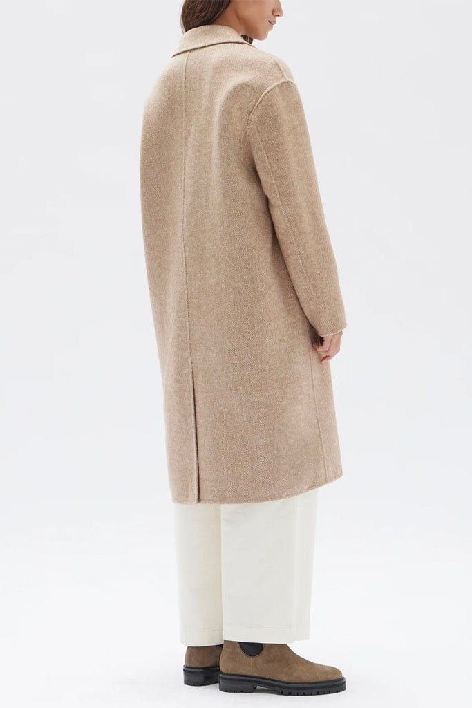 Assembly Thea Wool Herringbone Coat Tan