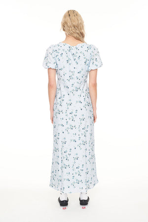 Huffer Lalisa Cleo Midi Dress Blue Floral