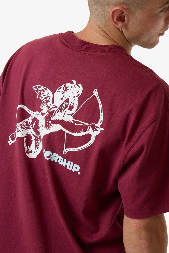 Worship Cherub Tee Wine