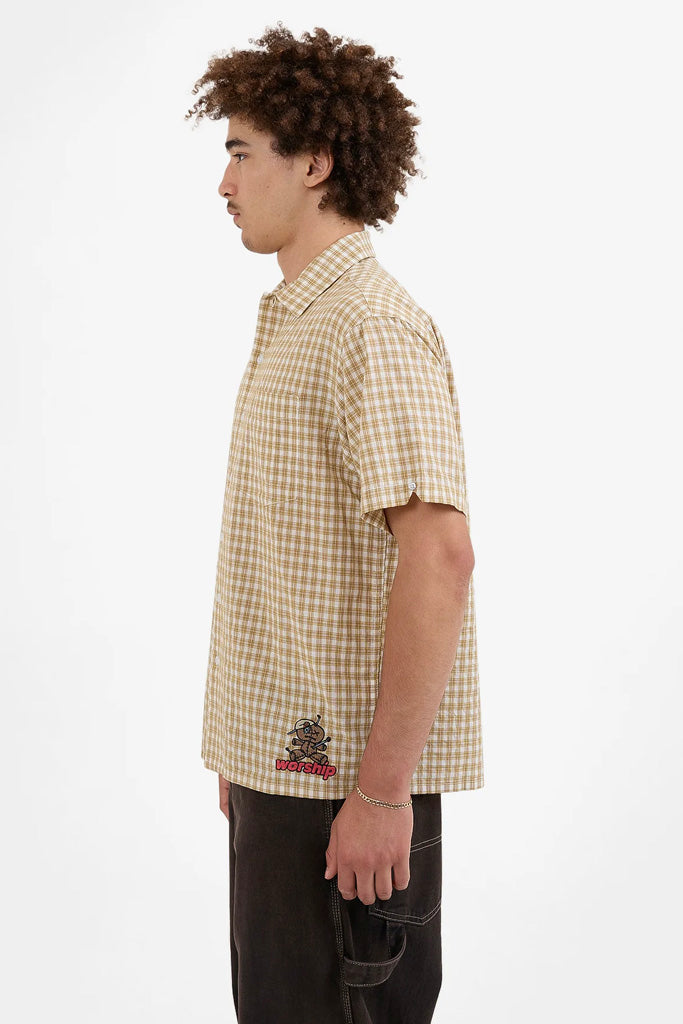 Worship Dejavoodoo  Short Sleeve Shirt Popcorn Yellow