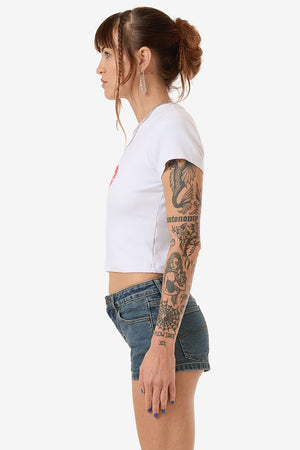 Worship Womens Cherio Teeny Tee White