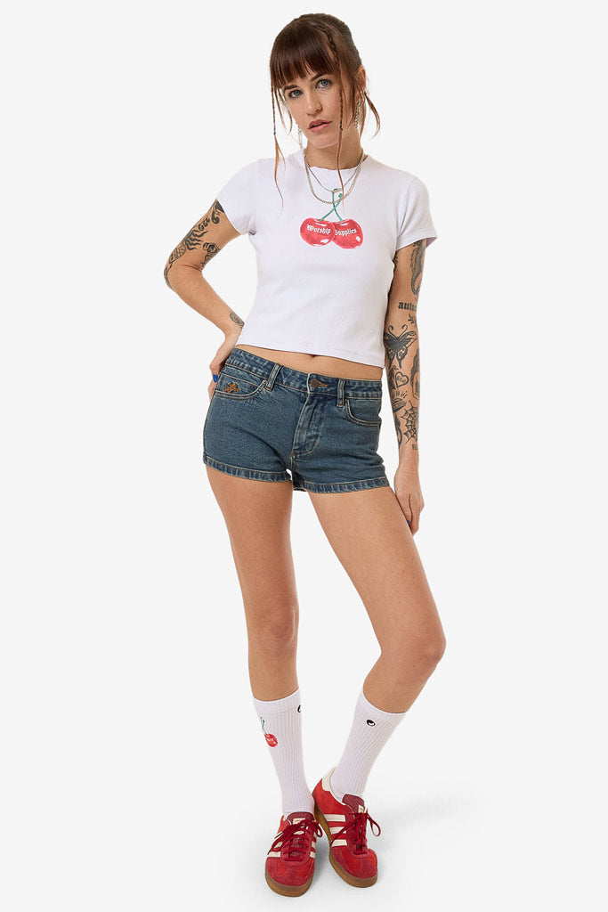 Worship Womens Cherio Teeny Tee White