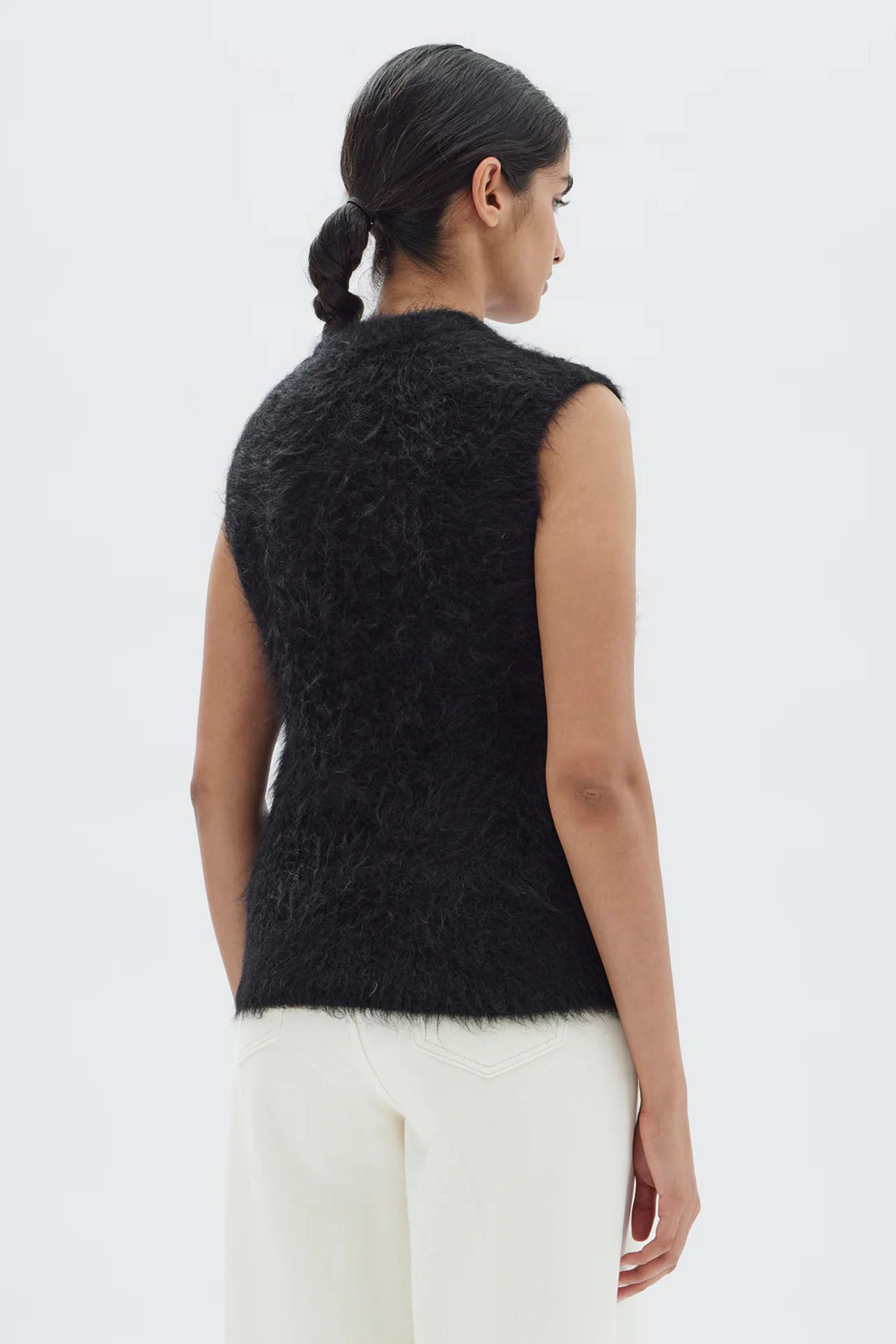 Assembly Hunter Alpaca Cropped Knit Vest Black