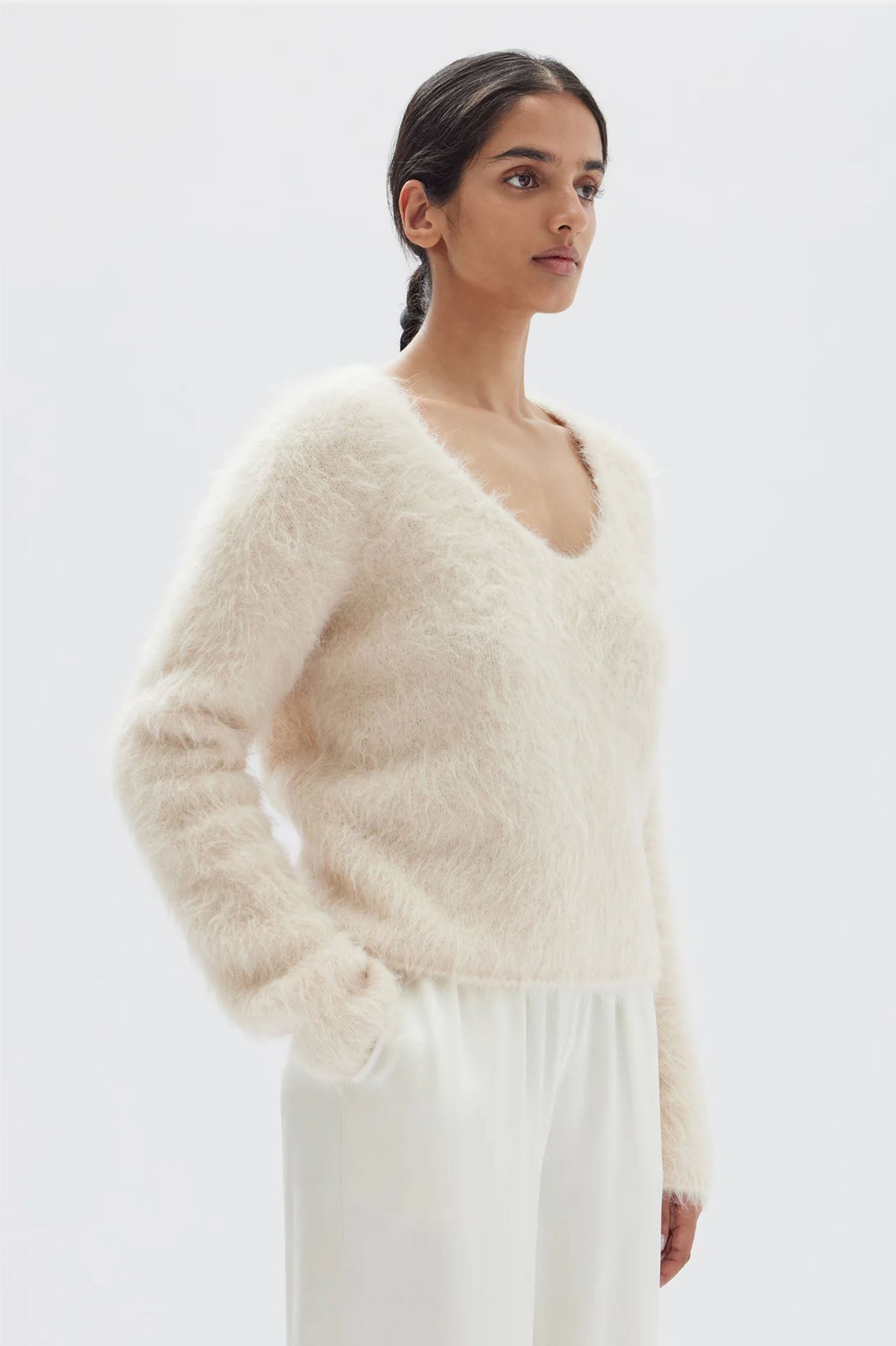 Assembly Hunter Alpaca V-Neck Knit Cream