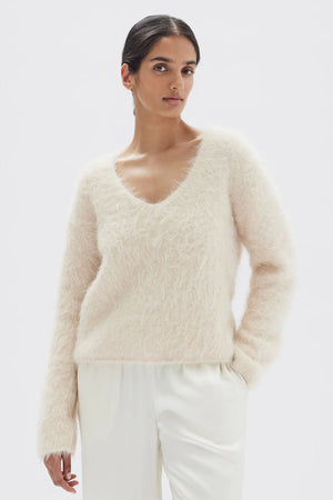 Assembly Hunter Alpaca V-Neck Knit Cream