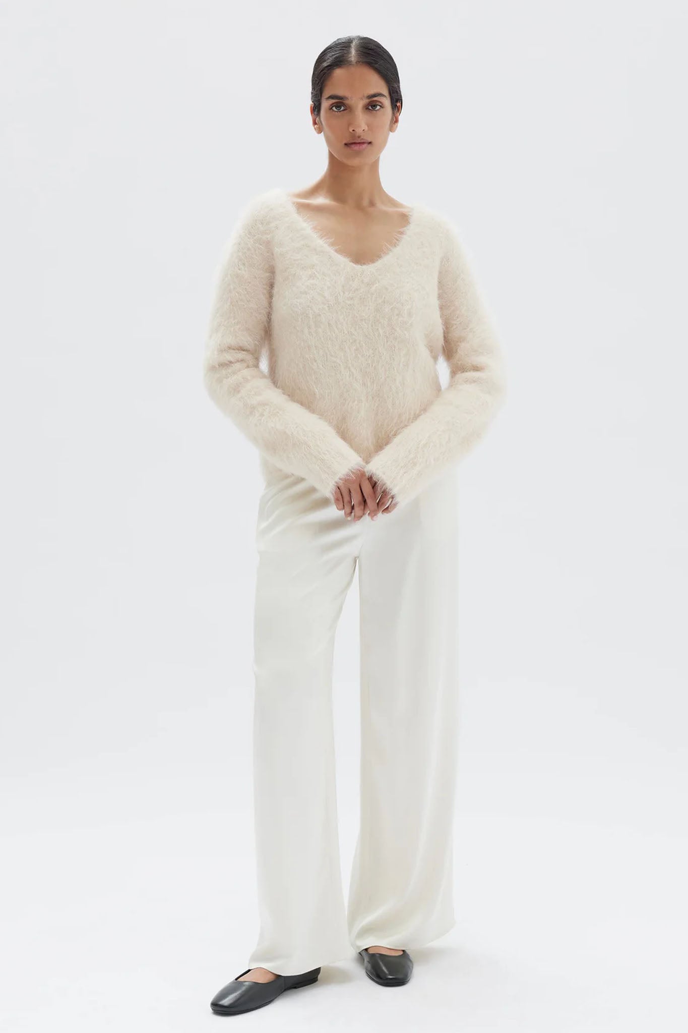 Assembly Hunter Alpaca V-Neck Knit Cream