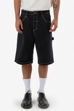 Thrills Big Slacker Denim Short Aged Black