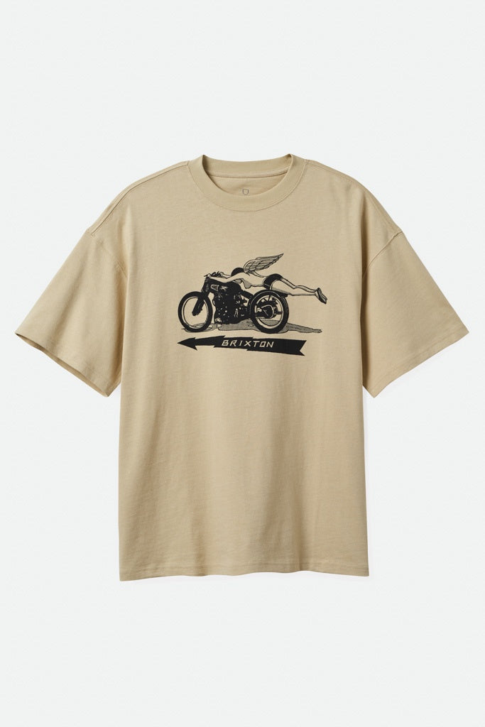 Brixton 20Th Anniv Flyer Hw Relaxed Tee Cream Classic Wash