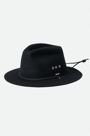 Brixton Wesley Weather Guard Packable Fedora Black