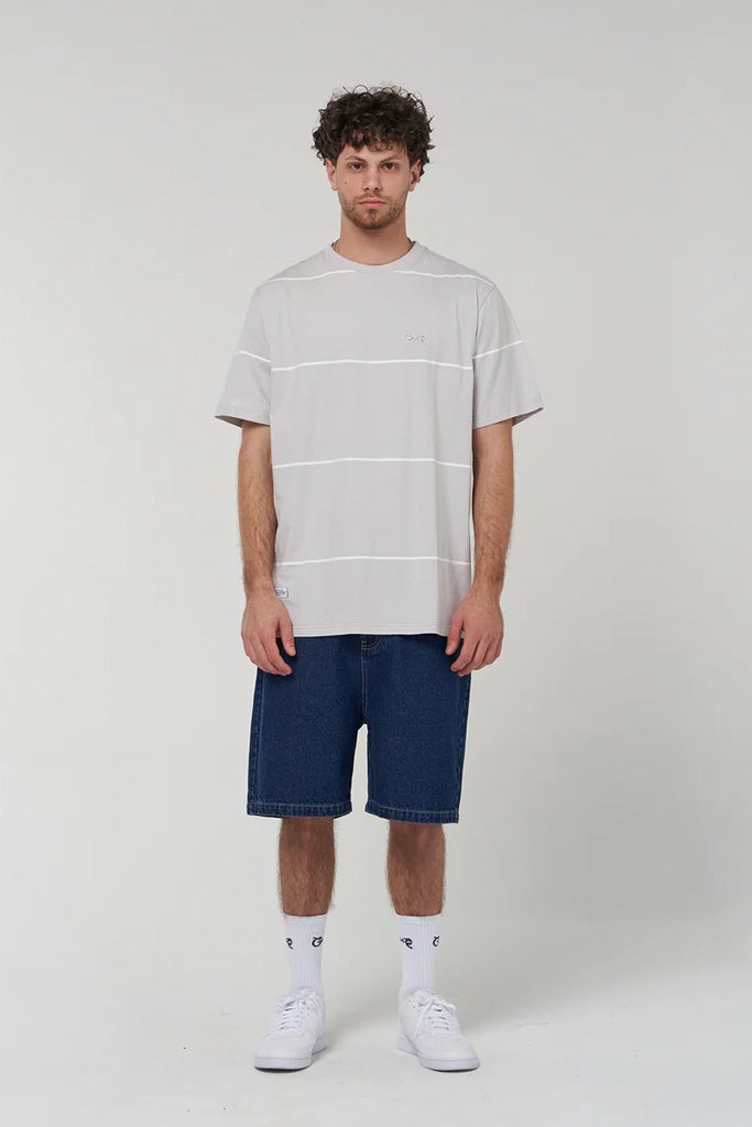 Crate Easy Stripe Tee Grey/White