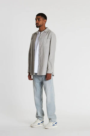 Crate Mason Check Cord Shirt Grey