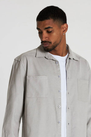 Crate Mason Check Cord Shirt Grey