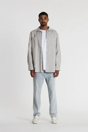 Crate Mason Check Cord Shirt Grey