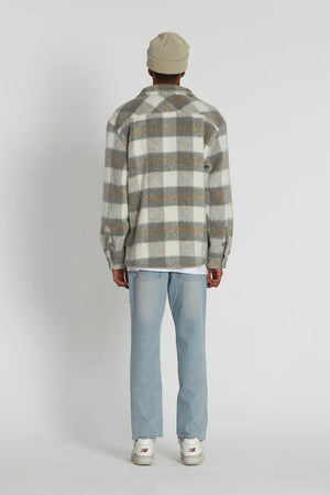 Crate Mason Check Shacket Grey Off White