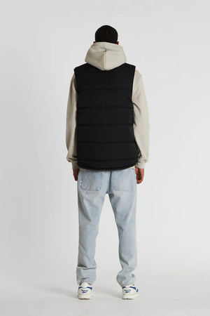 Crate Reversible Puffer Vest Black Grey