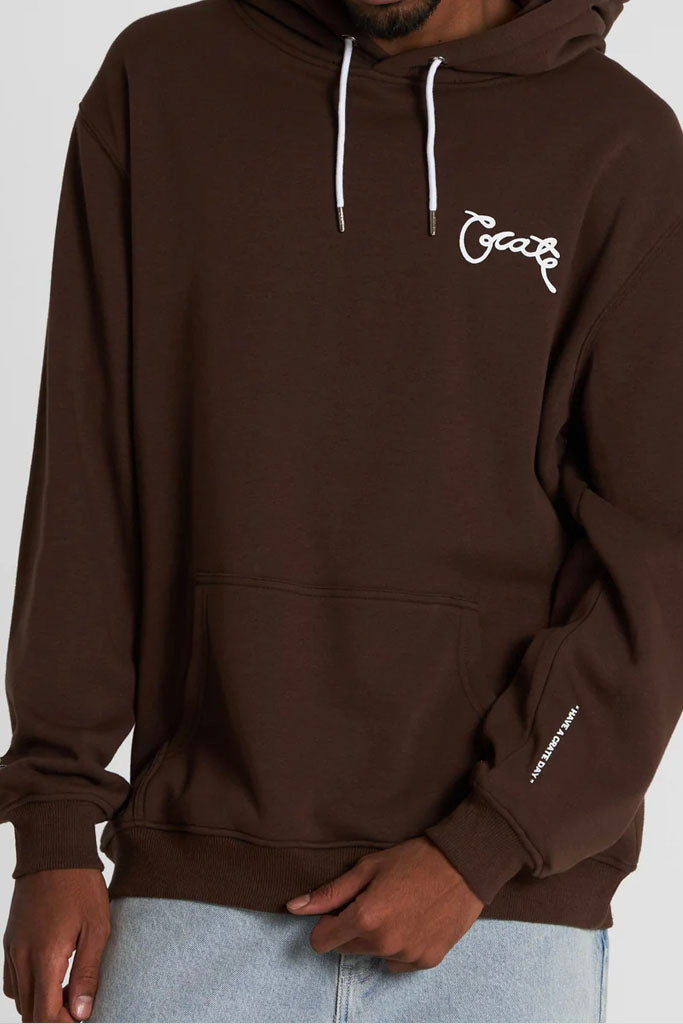 Crate Scripted Superfleece Hoodie Brown