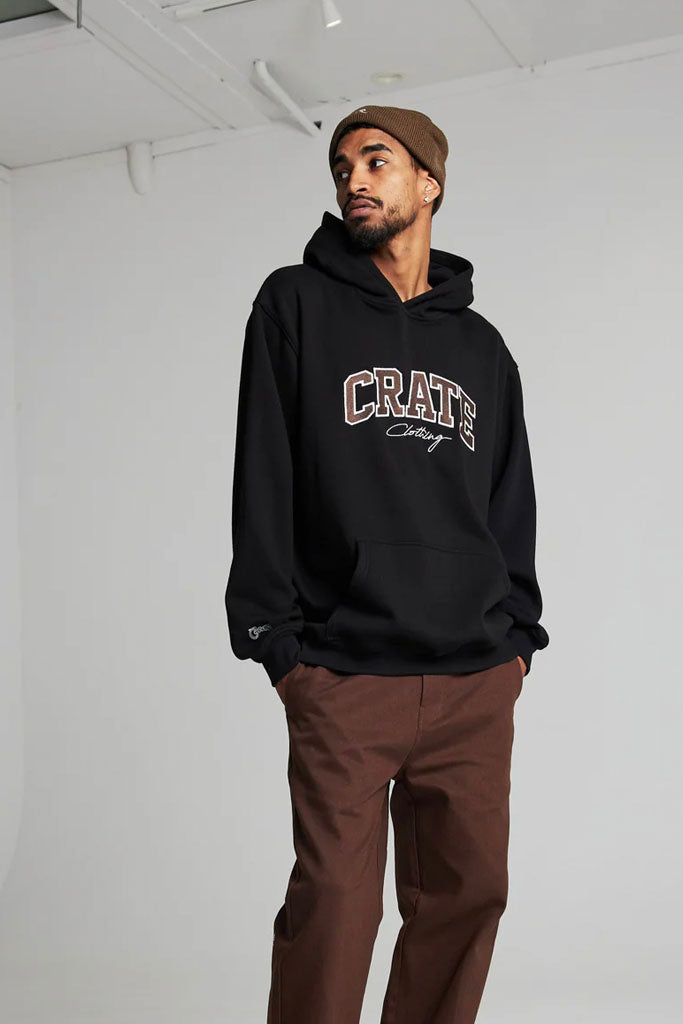 Crate Varsity Hoodie Black